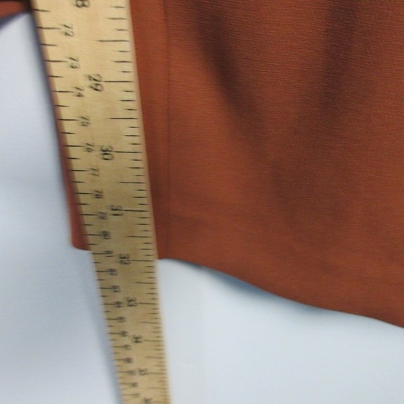 Aritzia Babaton Pants Women 6 Orange Flat Front High Rise Minimalist Flare 362 - Picture 10 of 11